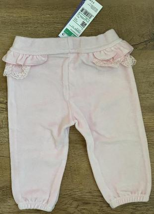 Велюровые штанишки девочке «benetton baby» р.6-9m/68cm.8 фото