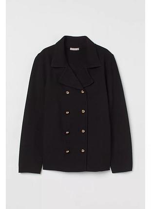 Кардиган жіночий h&m чорний трикотажний кардиган на ґудзиках м