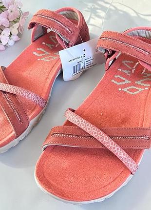 Шкіряні босоніжки merrell terran cross ii (eur 37 / us 6) — коралові / redwood