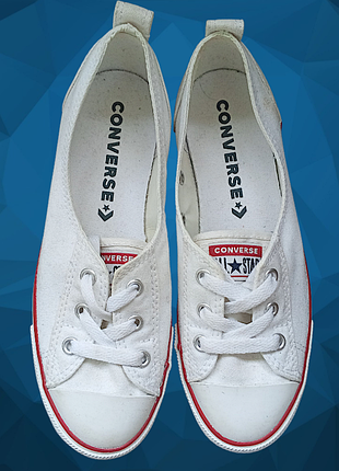 Кеди білі жіночі  converse  chuck taylor all star ballet lace slip кеди балетки розмір 36,5 37  коттон