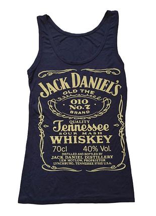 Темно-синяя y2k майка jack daniel's с принтом вискозная майка джек дениэлс рок топ борцовка рок майка выскокая майка с принтом xs s 34 36 итальялия