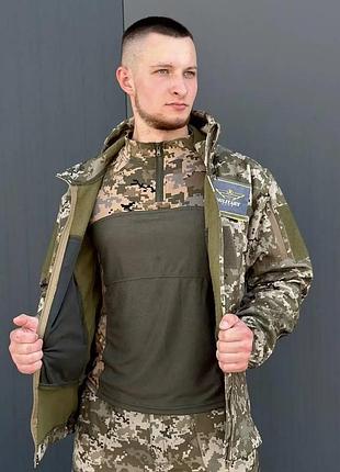 Куртка тактична softshell піксель mm14