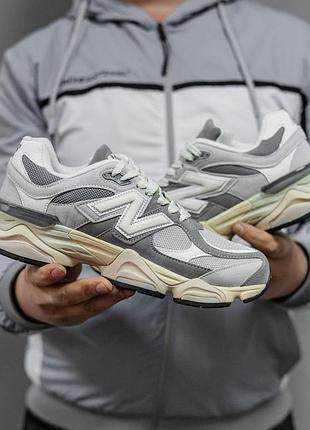 Сірі кросівки унісекс new balance 9060 grey beige х нью беланс 46