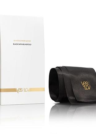 Сатиновая повязка на глаза yesforlov black satin blindfold (мятая упаковка!!!)