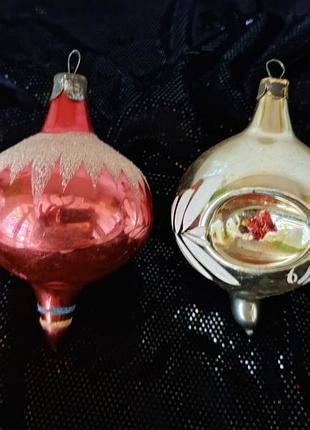 Вінтаж скляна ялинкова іграшка. винтажная стеклянная ёлочная игрушка "юла"