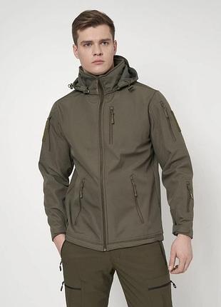 Куртка softshell олива тактическая мужская для военных армейская с липучками зсу куртка хаки софтшелл m