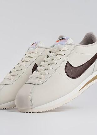 Кроссовки nike cortez white brмужские бежевые демисезонные, спортивные ретро кеды найк размер 38 39 40 44