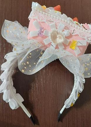 Солодкий обруч для волосся "тортик"🩷🍰 ручної роботи! прикраса для волосся/sweetlolita/лолита/lolita/лоліта