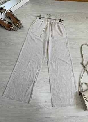 Лляні широкі брюки bershka