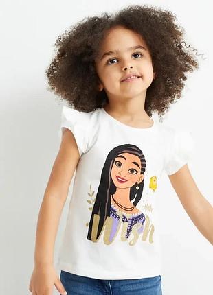 Детская белая футболка для девочки м/ф желание 110/116 см (4-6y)