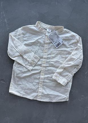 Рубашка молочна на хлопчика h&m бавовна 12-18 (86)на фотосесію на 1 вересня