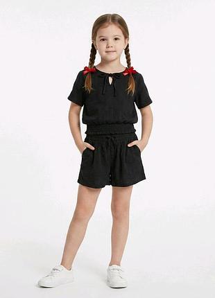 Детские летние свободные шорты для девочки 98-104 см (3-4y)