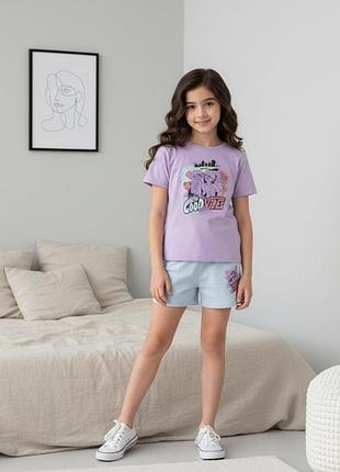 Піжама lego friends для дівчинки домашній костюм футболка та шорти 134-140 см (8-10y)