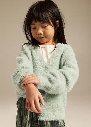 Дитячий м'ятний кардиган нм для дівчинки 110-116 см (4-6y)