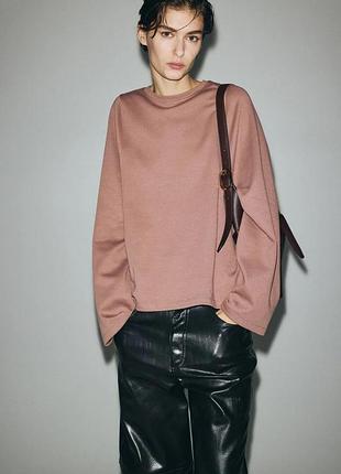 Хs/s/м h&amp;m новый фирменный женский топ оверсайз из интерлока кофта реглан лонгслив