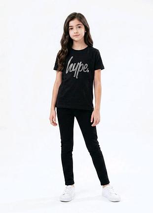 Класична чорна футболка для дівчини hype 134-140 см (9-10y)