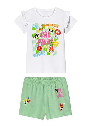 Детская трикотажная пижама для девочки футболка та шорты 98-104 см (2-4y)