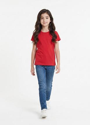 Красная базовая футболка для девочки 135-140 см (9-10y)