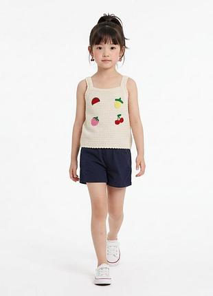 Вязаный детский топ для девочки 128 (7-8y)