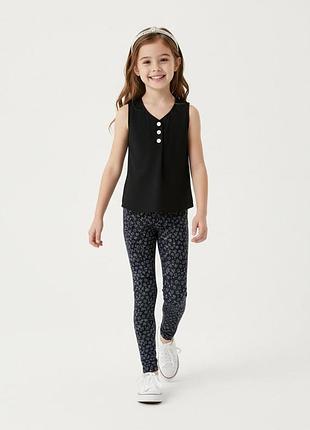 Синие трикотажные лосины для девочки 116 см (5-6 лет)