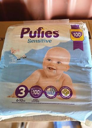 Памперс підгузки pufies sensitive 3 6-10 кг 100 шт