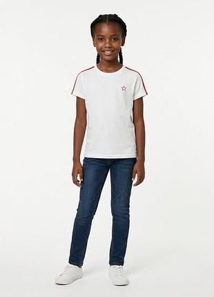 Летняя белая футболка для девушки 146-152 см (10-12y)