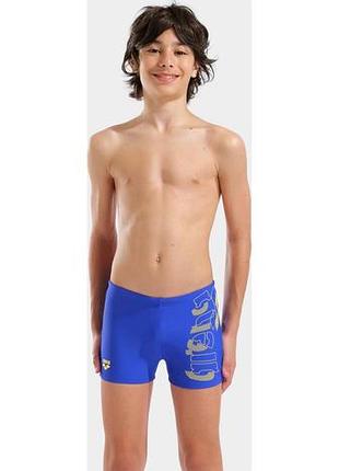 Плавки-шорты для мальчиков arena tales swim short синий, желтый дит 140 см