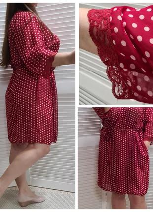 Шифоновый легкий халат в горох debenhams3 фото