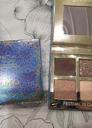 Kiko milano festival glow,  01 purple rain в палетке теней festival glow back on stage eyeshadow palette