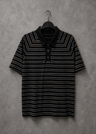 Oakley polo shirt чорне у смужку | чоловіче поло | original|     поло oakley чорне в смужку | оригінал | casual golf streetwear