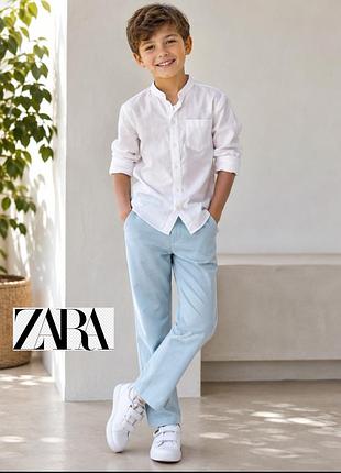 Стильные голубые классические брюки на мальчика zara