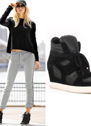 Victoria’s secret ash cool suede strappy wedge sneakers оригинал сникерсы