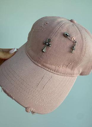 Ніжно рожева кепка бейсболка chrome hearts
