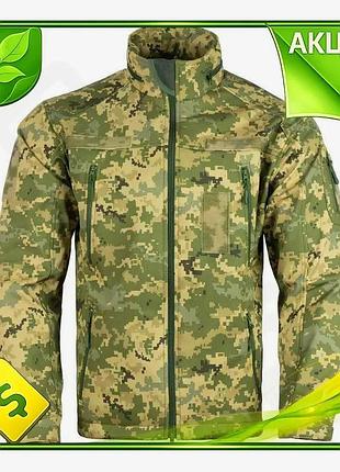 Демісезонна куртка softshell з мультикам захист від води та вітру регульовані рукава еластичний пояс ve-33