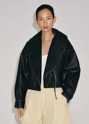 Куртка из 100% кожи с пряжкой zw collection