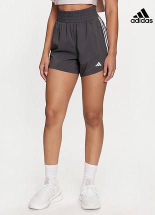 Оригінальні жіночі спортивні шорти adidas розмір m сірі високі aeroready короткі адідас міні з високою посадкою талією м а1