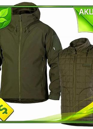 Ve комплект camotec 2в1 куртка new version softshell с жилеткой олива зимняя верхняя одежда для мужчин n6w_ver