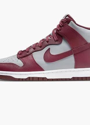 Кросівки чоловічі nike dunk high dark beetroot red/grey dd1399-600