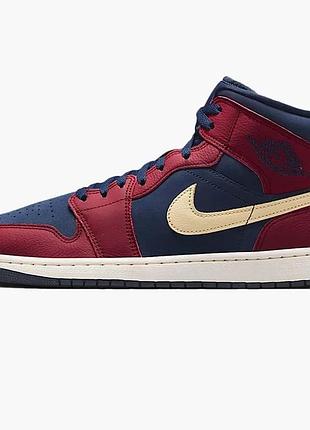 Кросівки чоловічі air jordan 1 mid se blue/bordo io7449-600