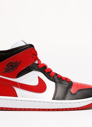 Кросівки жіночі jordan 1 mid bred toe (bq6472-079)