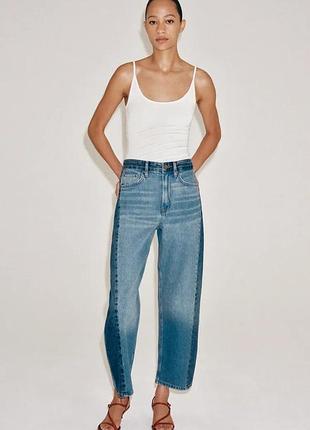Джинсы zw collection ankle relaxed со средней посадкой и пэчворком