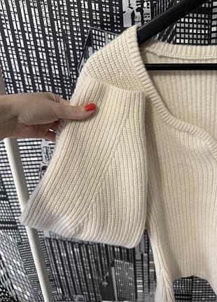 Вовняний молочний вʼязаний светр h&m базовий якісний светр зі 100% вовни h&m wool