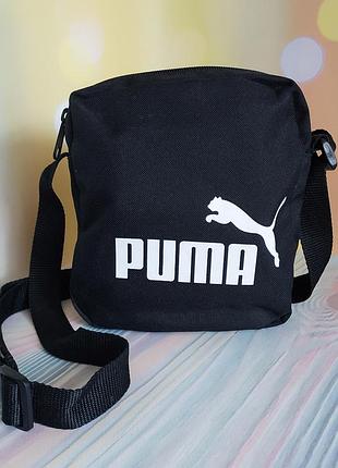 Чорна сумка-месенджер puma no.1 logo portable bag (модель 076055 01)