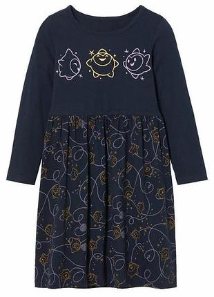 Платье хлопковое с принтом для девочки disney wish 458115 098-104 см (2-4 years) темно-синий