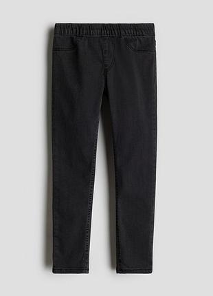Джегінси skinny звужені облягаючі для дівчинки h&m super stretch 1228532-004 128 см (7-8 years) чорний