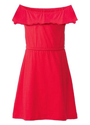 Сукня з відкритими плечима для дівчинки lupilu lidl 400465 098-104 см (2-4 years) червоний