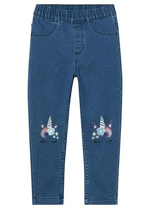 Джеггинсы skinny с нашивкой для девочки lupilu lycra® 453495 122-128 см (6-8 years) синий