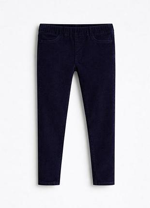 Джеггинсы skinny вельветовые для девочки h&m 1228539-009 116 см (5-6 years) темно-синий