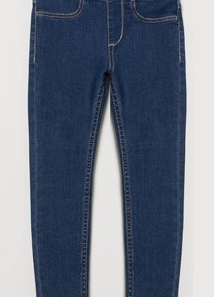 Джеггинсы skinny с эластичной талией для девочки h&m 1228535-001 128 см (7-8 years) темно-синий