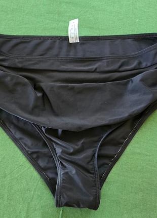 ​🖤 черные женские высокие плавки от shein с сеточкой и драпировкой (xl)
​
